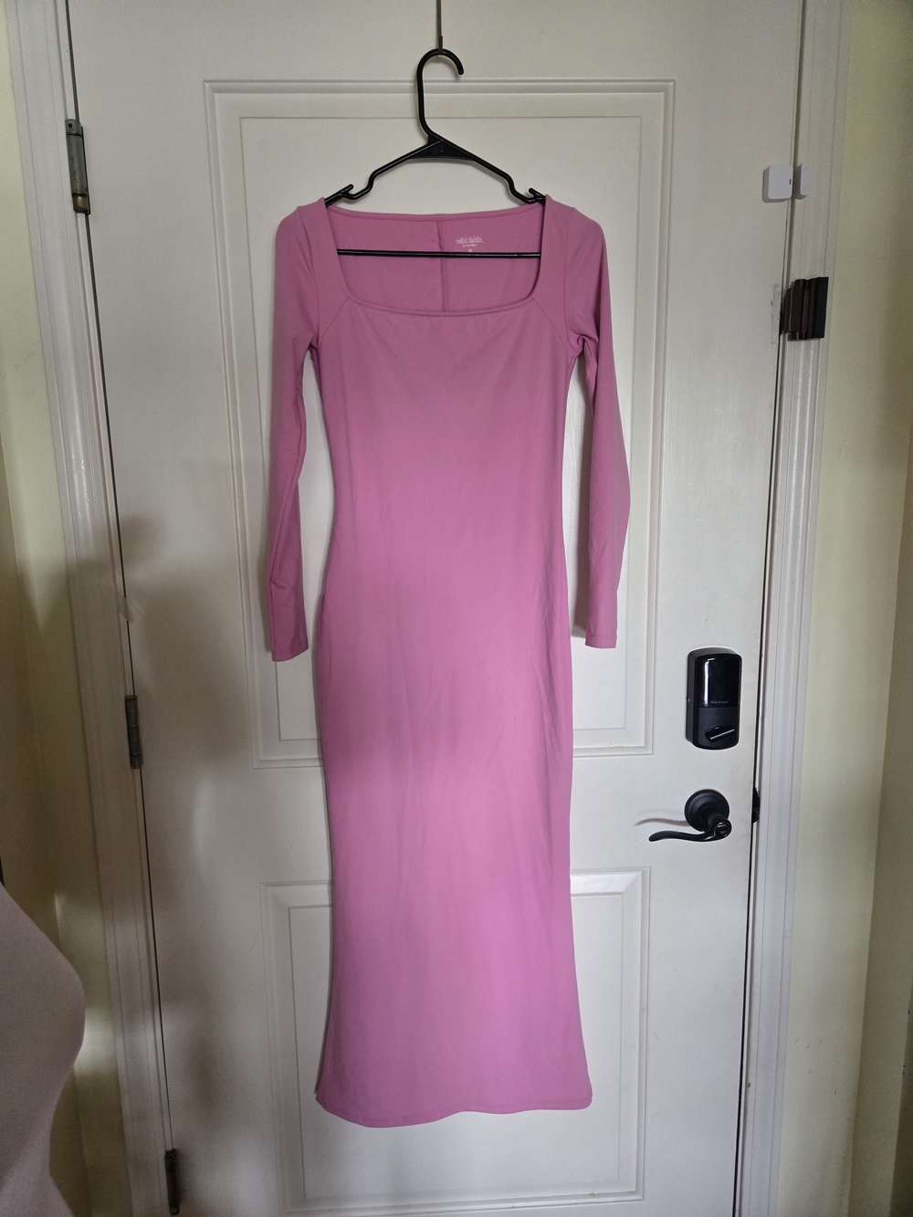 wild fable Butter Bliss Long-Sleeve Square Neck Pink Maxi Dress